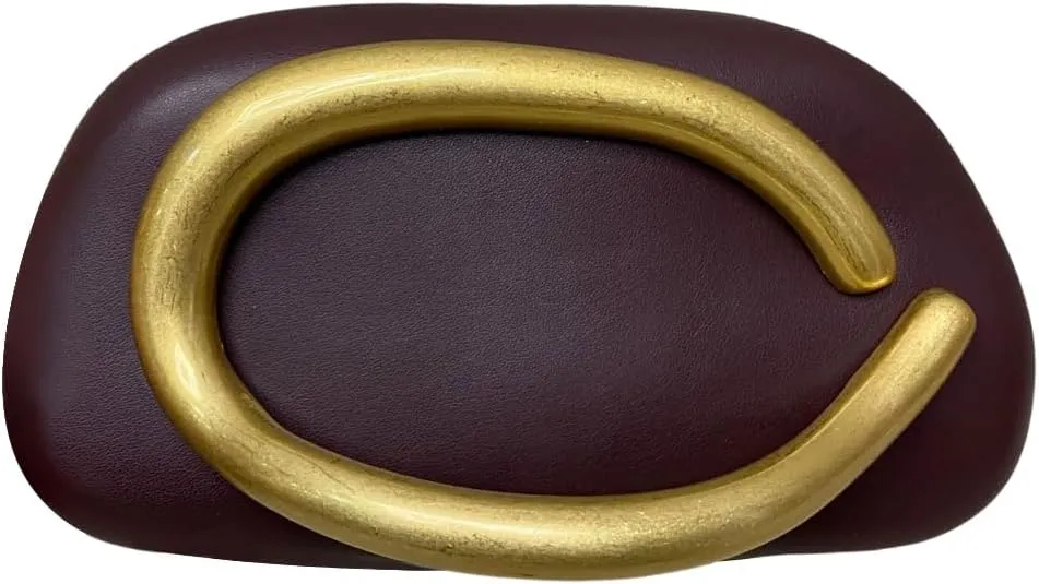 Clutch Purses for Women Gold Metal Evening Clutch Handbag Retro Burgundy Purse Chain Crossbody Bag Chic Party Bag