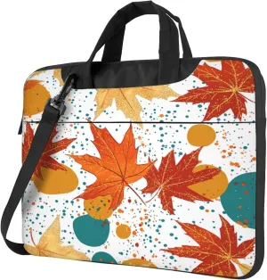 Colored Autumn Maple Leaves Laptop Shoulder Bag for Women, Laptop Sleeve Case Durable Computer Bag