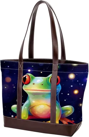 Colored Frog-1167 Shoulder Purses for Women Large Soft Washed Leather Purses and Durable Handbags