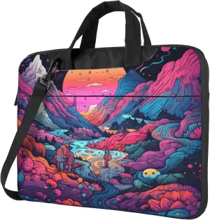 Colorful Abstract Mountain Laptop Shoulder Bag for Women, Laptop Sleeve Case Durable Computer Bag