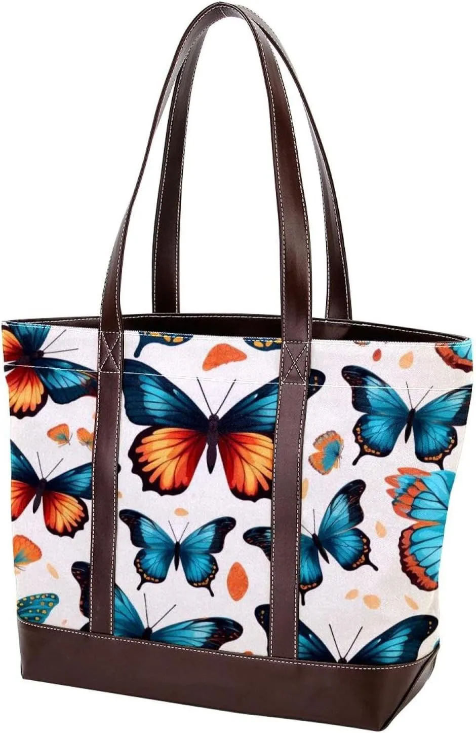 Colorful Butterfly-1497 Shoulder Purses for Women Large Soft Washed Leather Purses and Durable Handbags