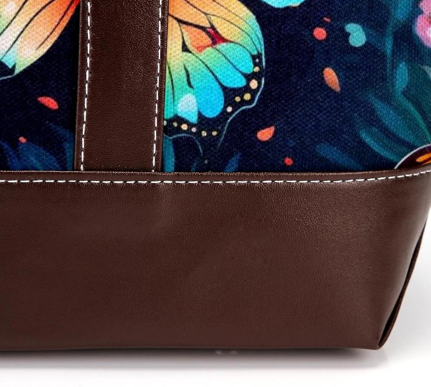 Colorful Butterfly-1497 Shoulder Purses for Women Large Soft Washed Leather Purses and Durable Handbags
