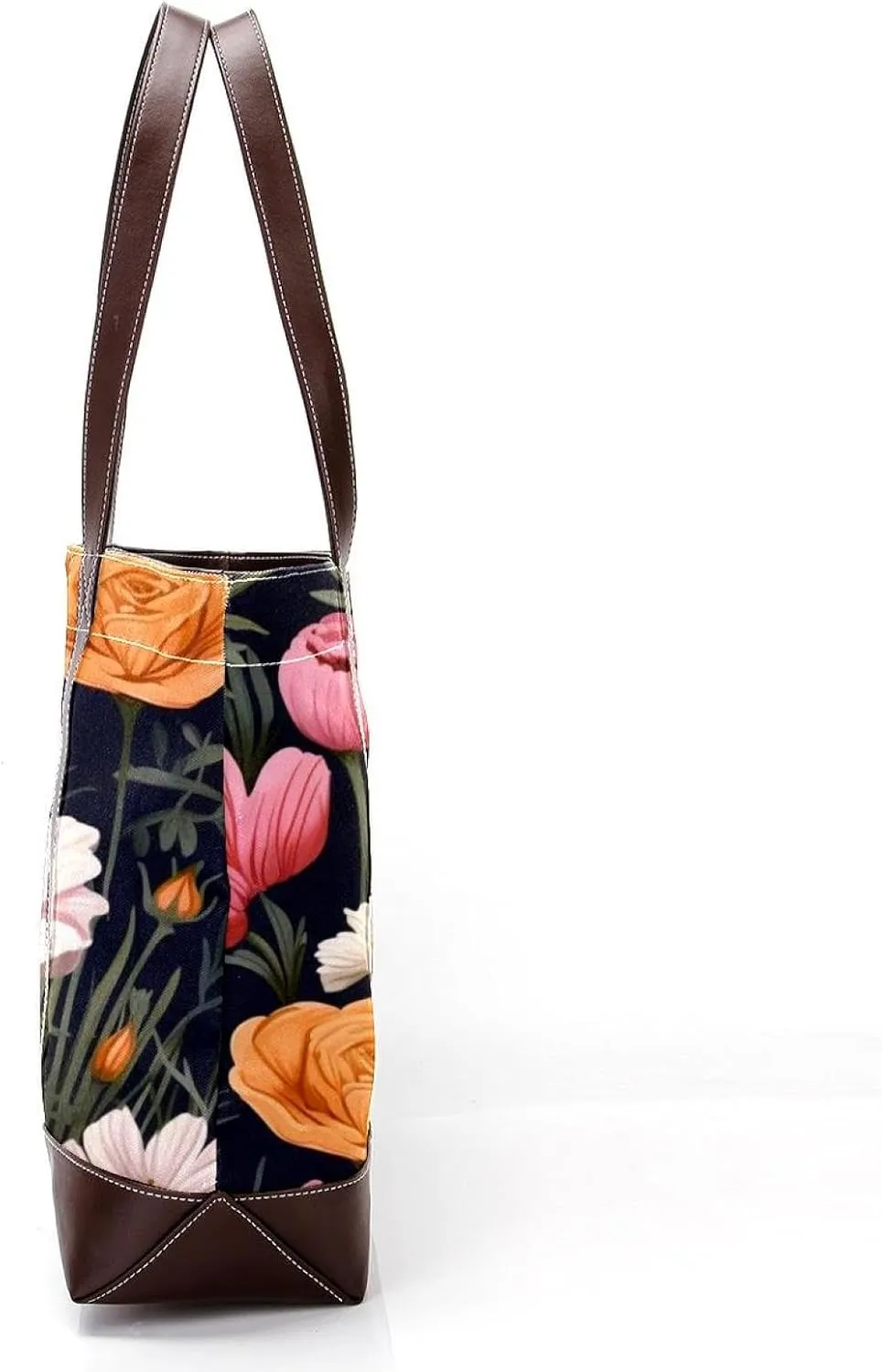 Colorful Flowers-1530 Shoulder Purses for Women Large Soft Washed Leather Purses and Durable Handbags