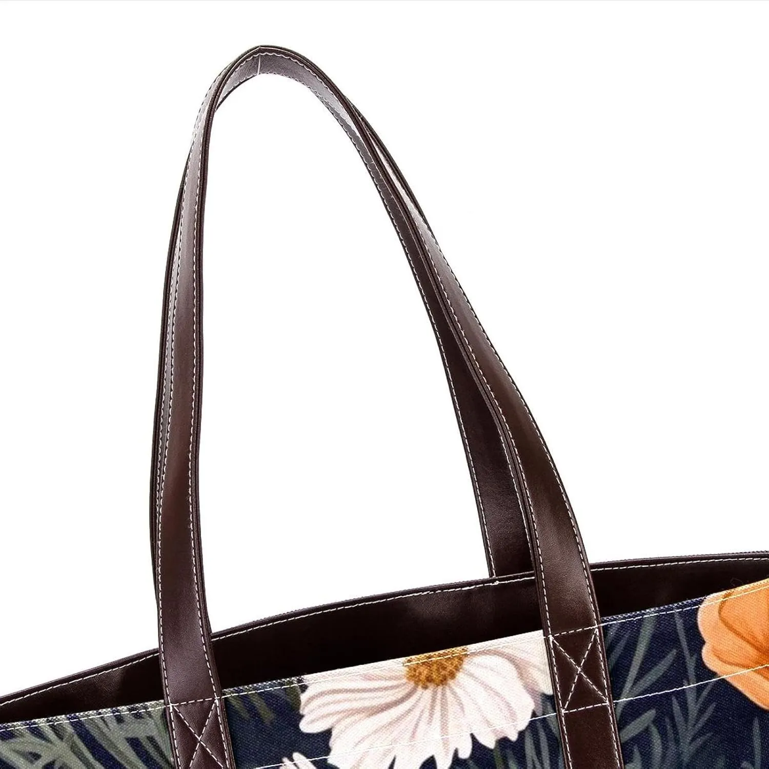 Colorful Flowers-1530 Shoulder Purses for Women Large Soft Washed Leather Purses and Durable Handbags