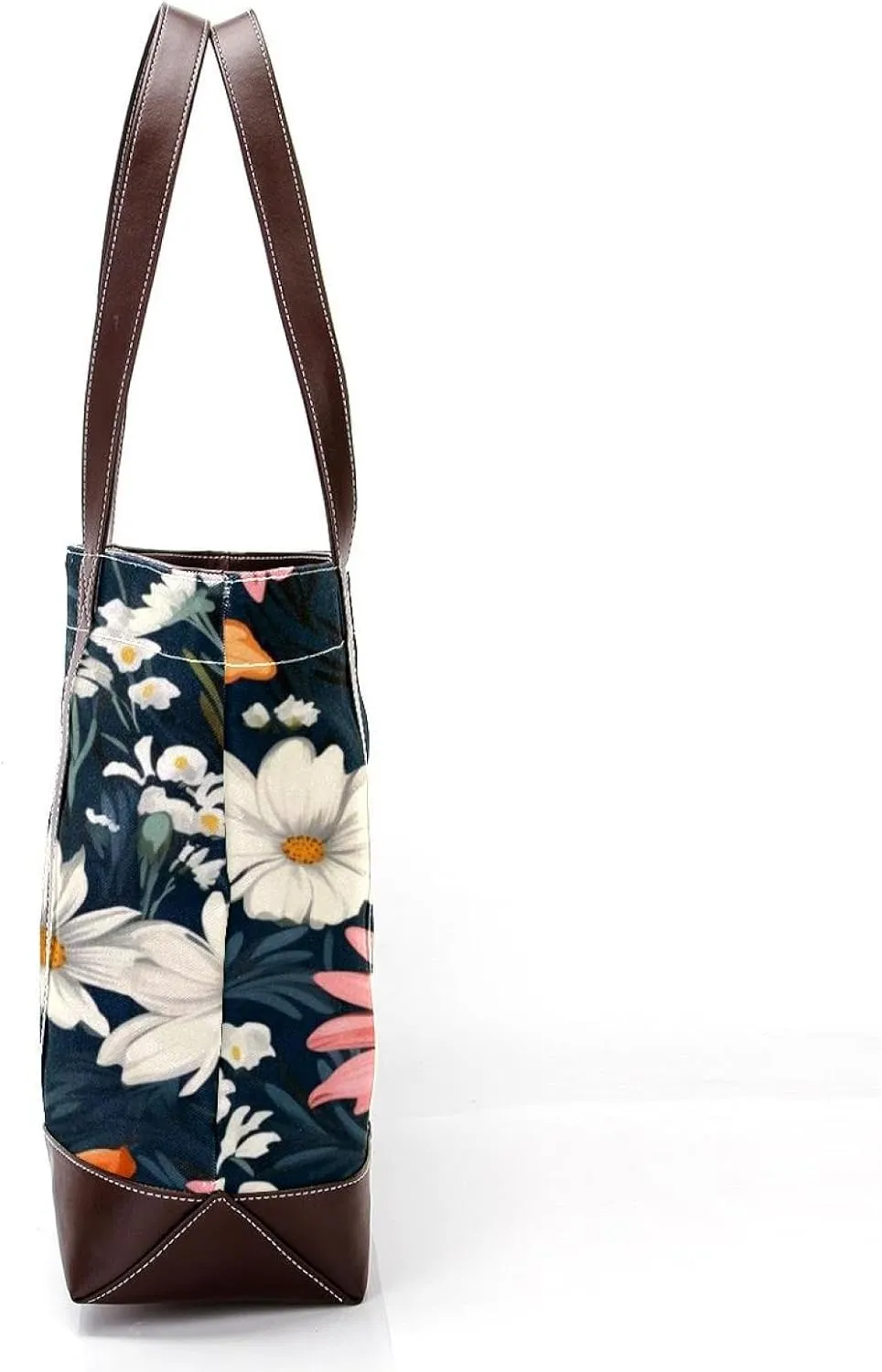 Colorful Flowers-1530 Shoulder Purses for Women Large Soft Washed Leather Purses and Durable Handbags