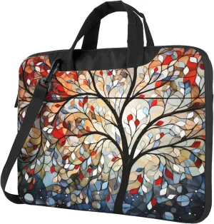 Colorful Tree Rainbow Leaves Laptop Shoulder Bag for Women, Laptop Sleeve Case Durable Computer Bag
