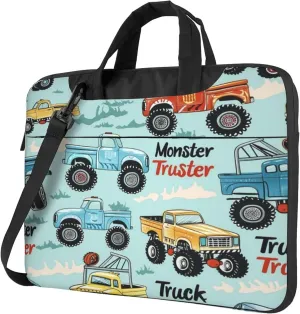 Colorful Truck Laptop Shoulder Bag for Women, Cartoon Car Laptop Sleeve Case Durable Computer Bag