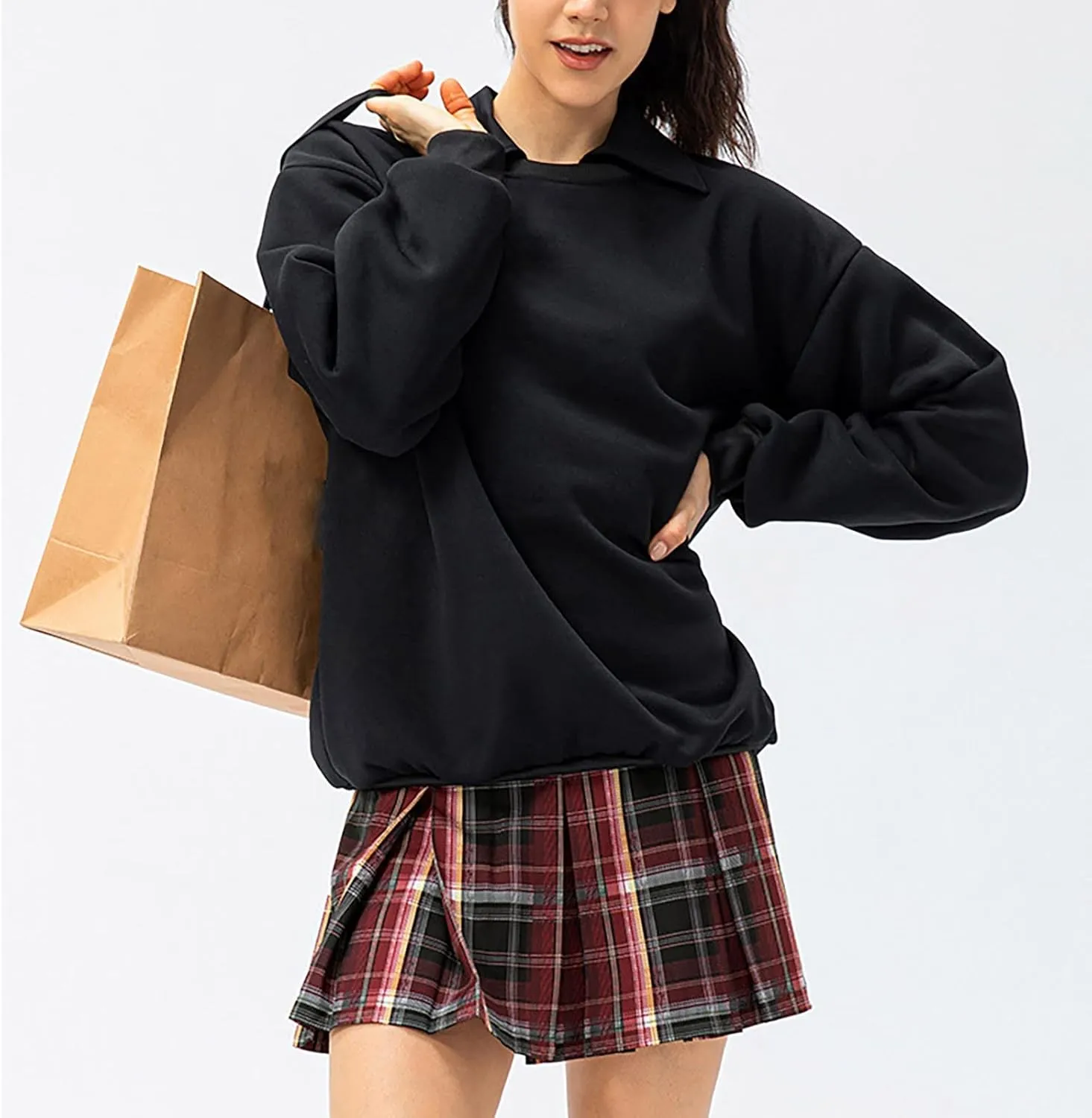 cooki Pleated Skirts for Women High Waist A-Line Tennis Skirt Women's Casual Stretchy Flared Pleated Mini Skirts
