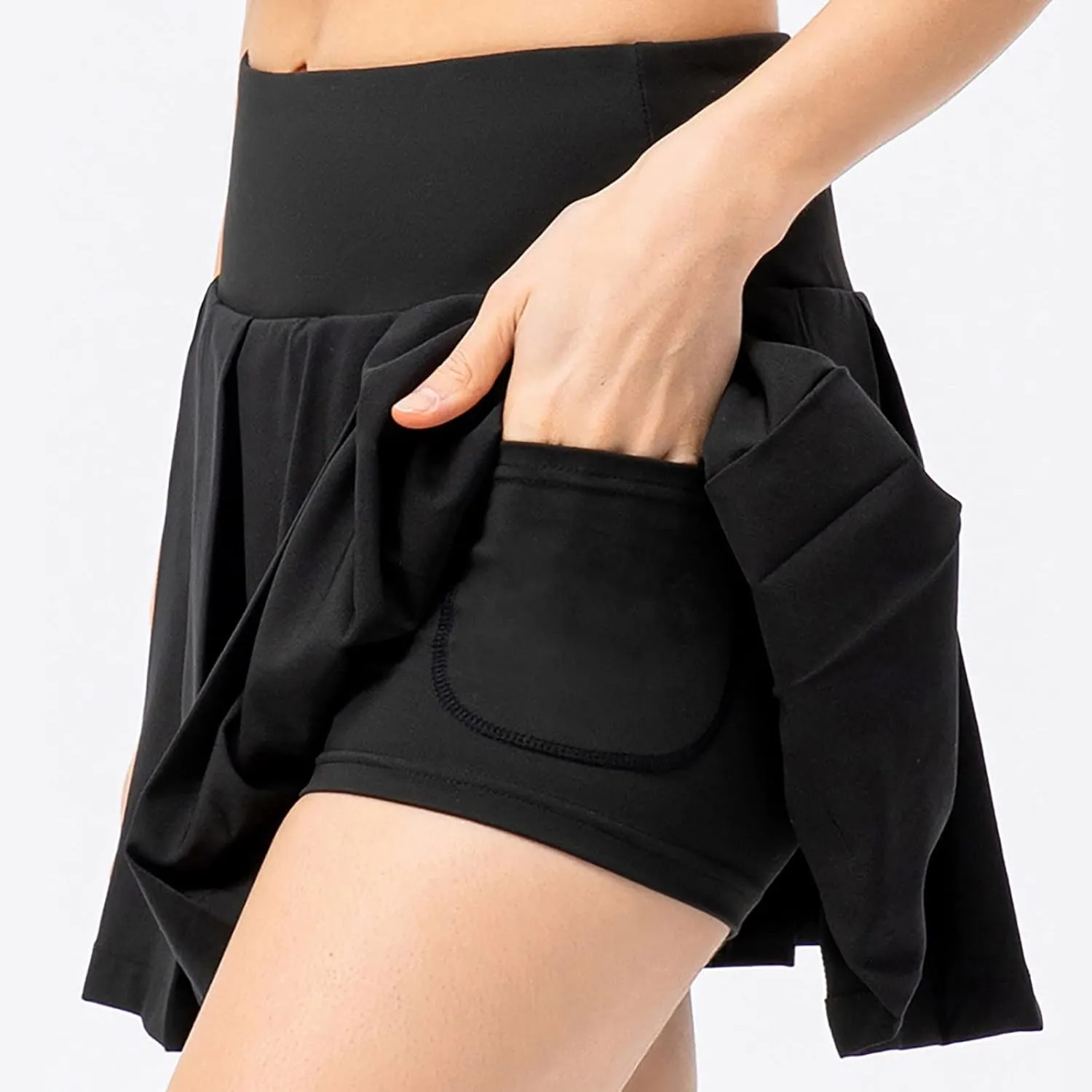 cooki Pleated Skirts for Women High Waist A-Line Tennis Skirt Women's Casual Stretchy Flared Pleated Mini Skirts