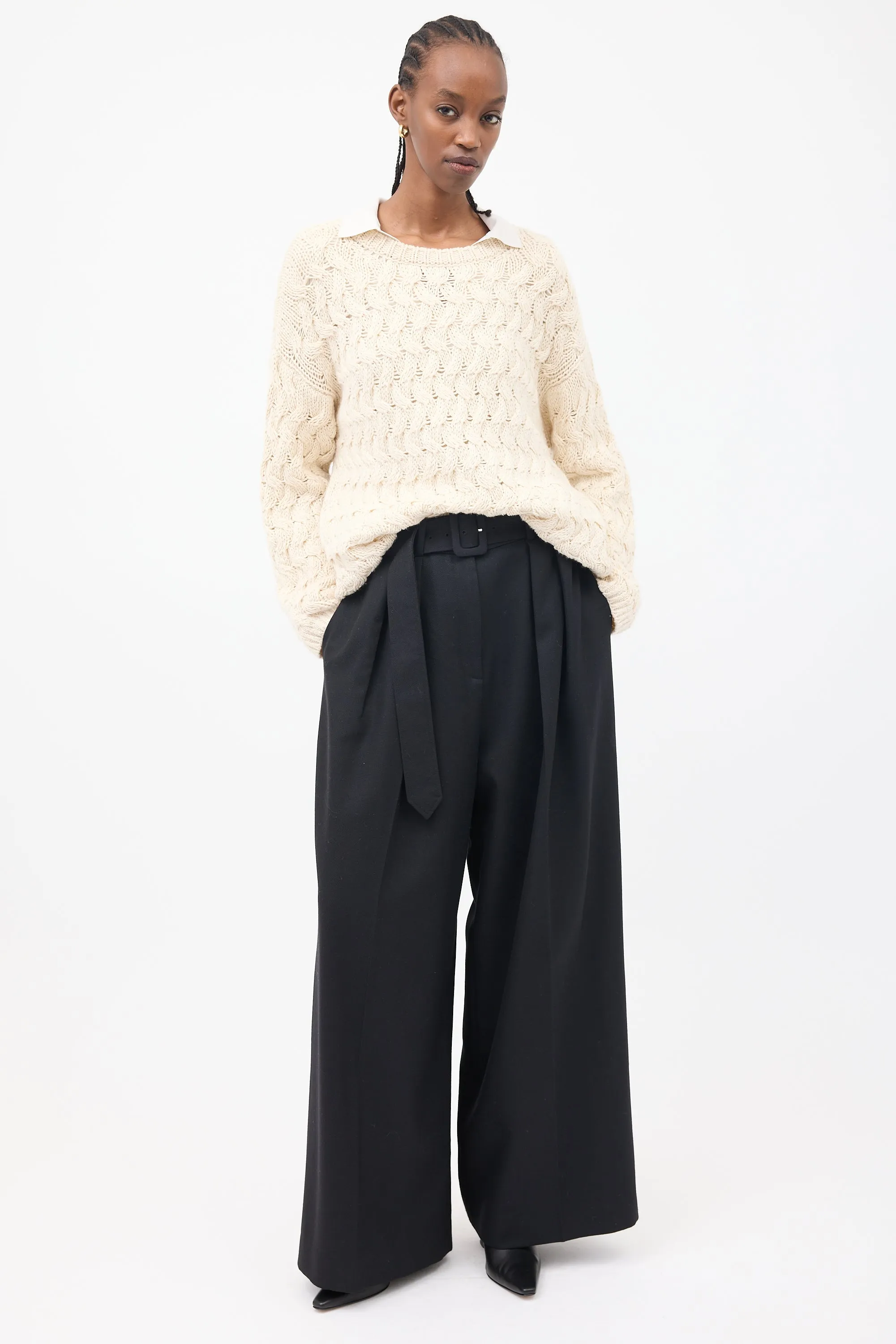 Cream Cashmere & Silk Sweater
