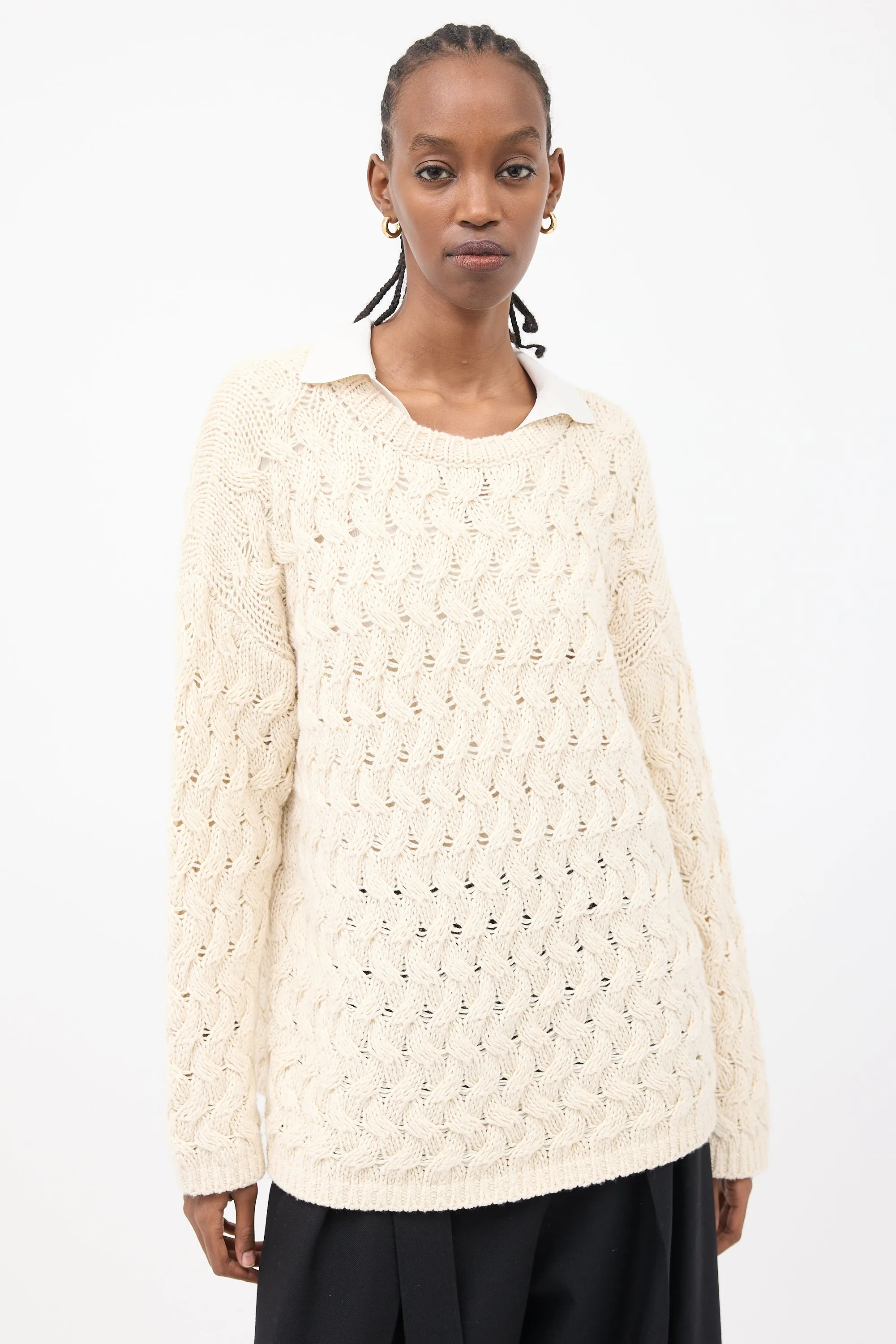 Cream Cashmere & Silk Sweater