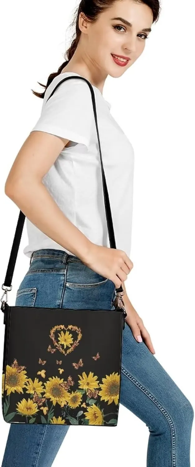 Crossbody Bag Women Leather Tote Purse Chic Messenger Bag Shopper Shoulder Handbags Phone Passport Organizer