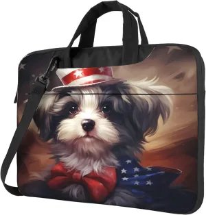 Cut Puppy Animal Painted Laptop Shoulder Bag for Women, Laptop Sleeve Case Durable Computer Bag