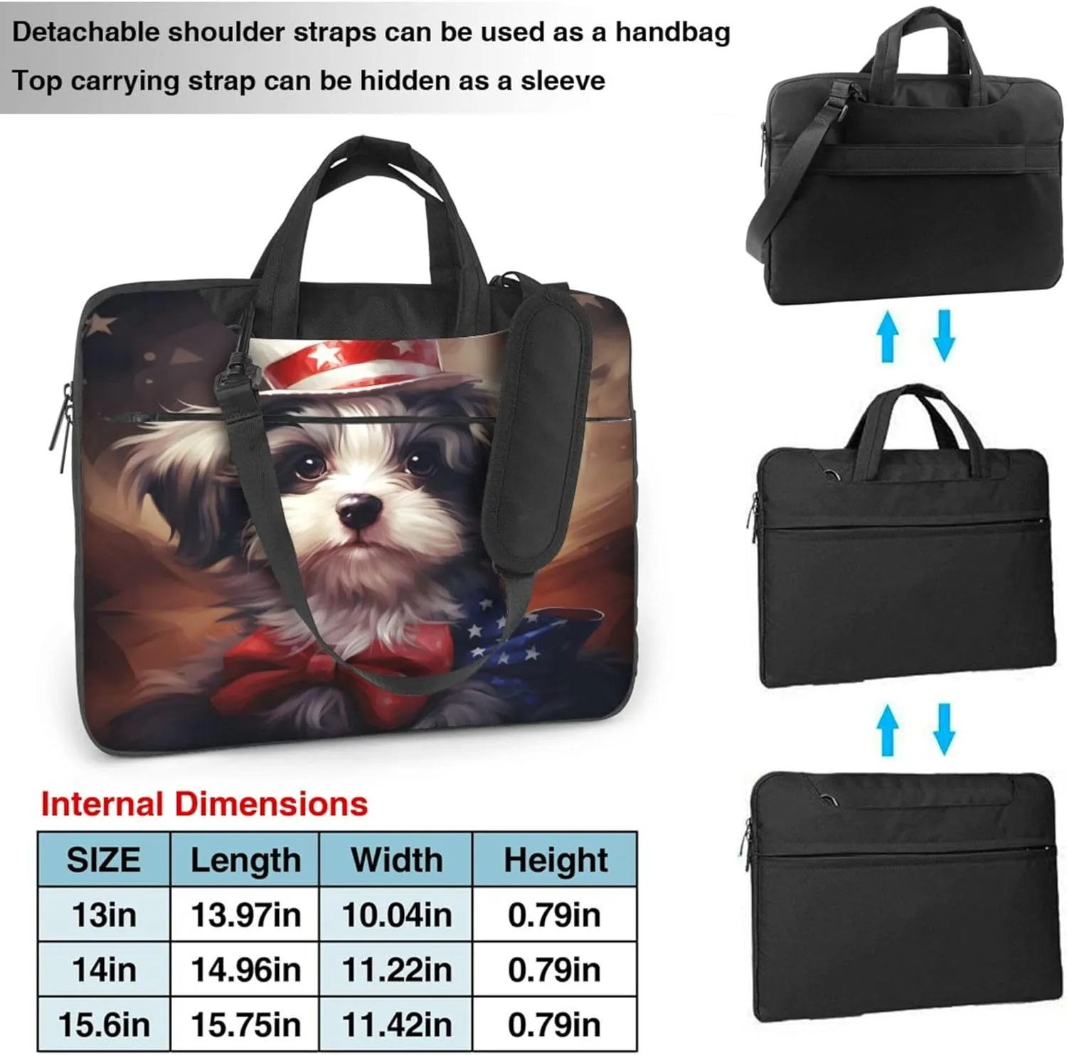 Cut Puppy Animal Painted Laptop Shoulder Bag for Women, Laptop Sleeve Case Durable Computer Bag