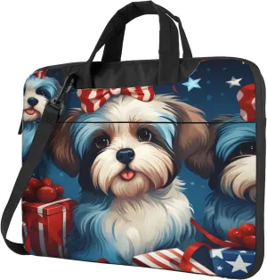 Cut Puppy Dog Gift Laptop Shoulder Bag for Women, Laptop Sleeve Case Durable Computer Bag