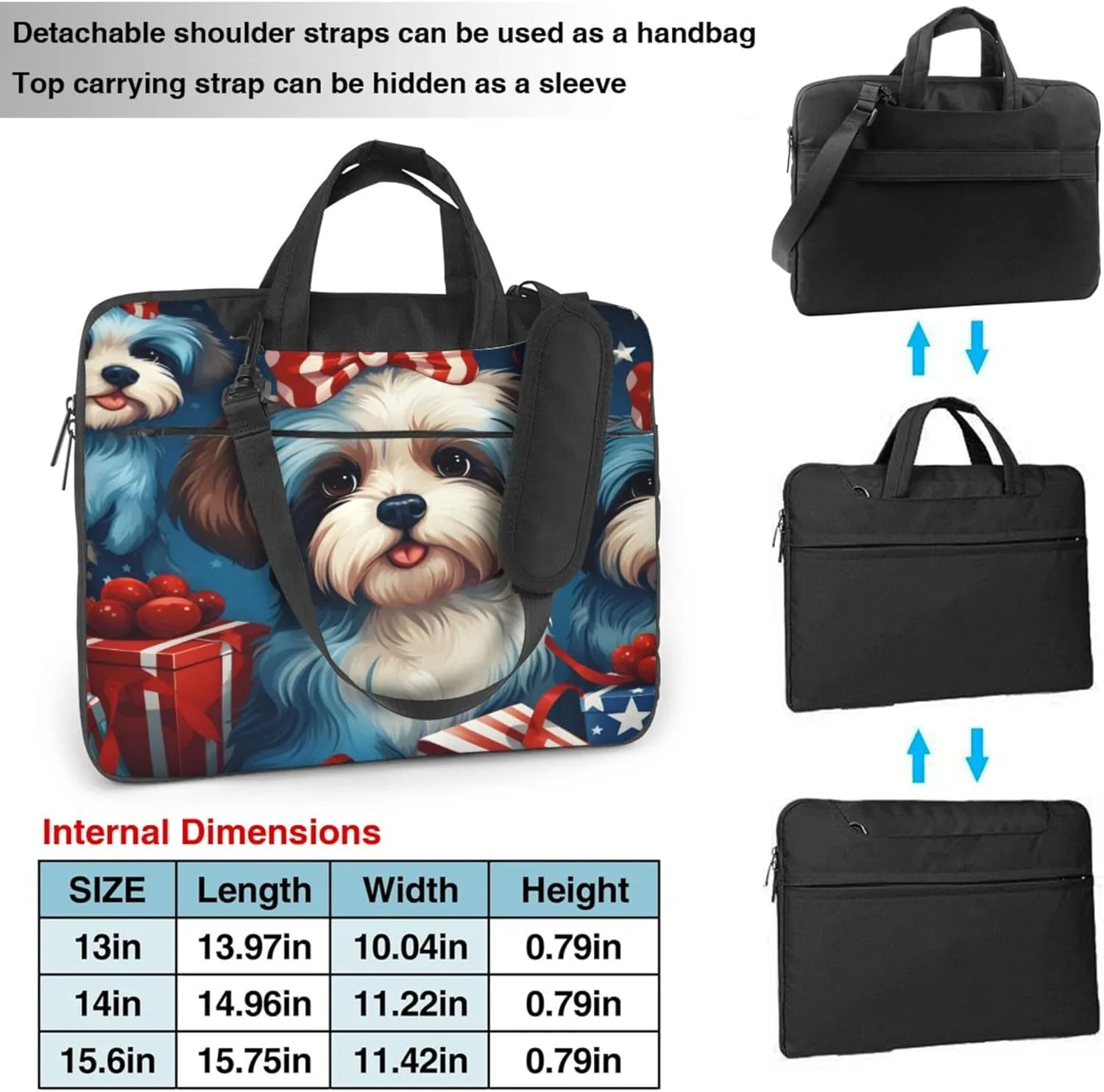 Cut Puppy Dog Gift Laptop Shoulder Bag for Women, Laptop Sleeve Case Durable Computer Bag
