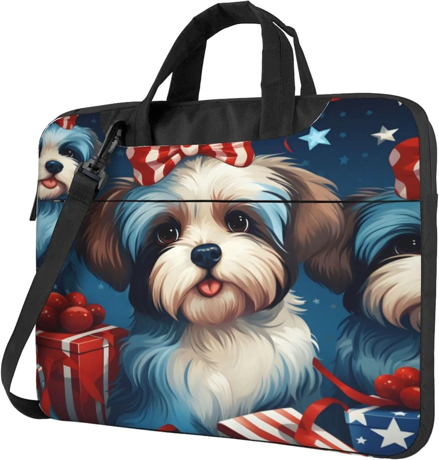 Cut Puppy Dog Gift Laptop Shoulder Bag for Women, Laptop Sleeve Case Durable Computer Bag