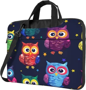 Cute Owls Laptop Shoulder Bag for Women, Ethnic Owl Laptop Sleeve Case Durable Computer Bag