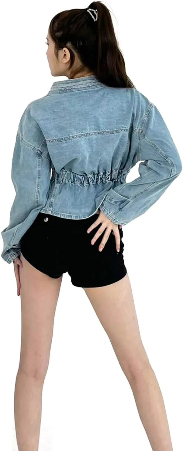 DARKSHE Women's Faux Leather PU Jacket, Graffiti Studded Rivet Punk Biker Moto Fashion Coat with Long Sleeve