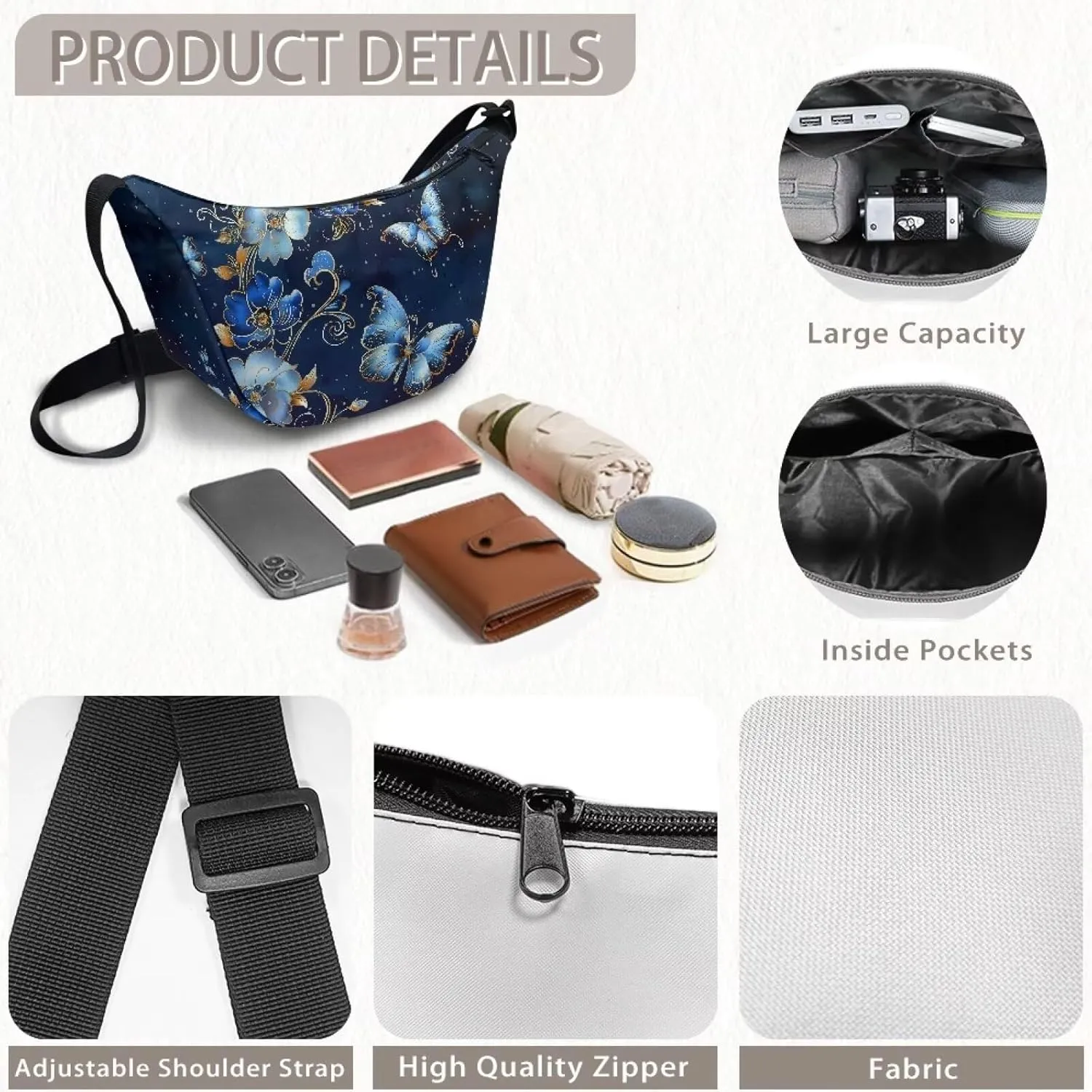 Dolyues Chic Women's Crossbody Hobo Sling Bag - Fashionable Crescent Shoulder Purse & Casual Dumpling Handbag