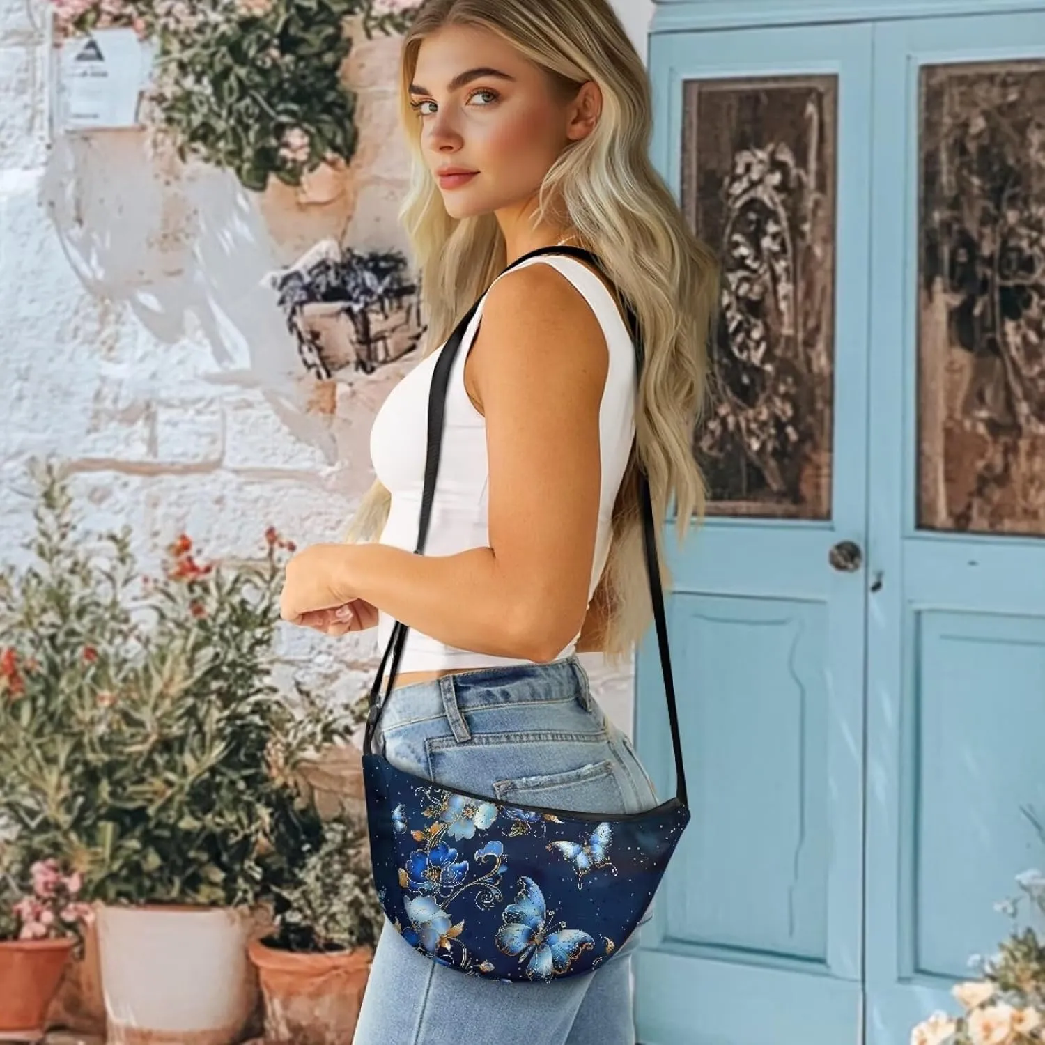 Dolyues Chic Women's Crossbody Hobo Sling Bag - Fashionable Crescent Shoulder Purse & Casual Dumpling Handbag