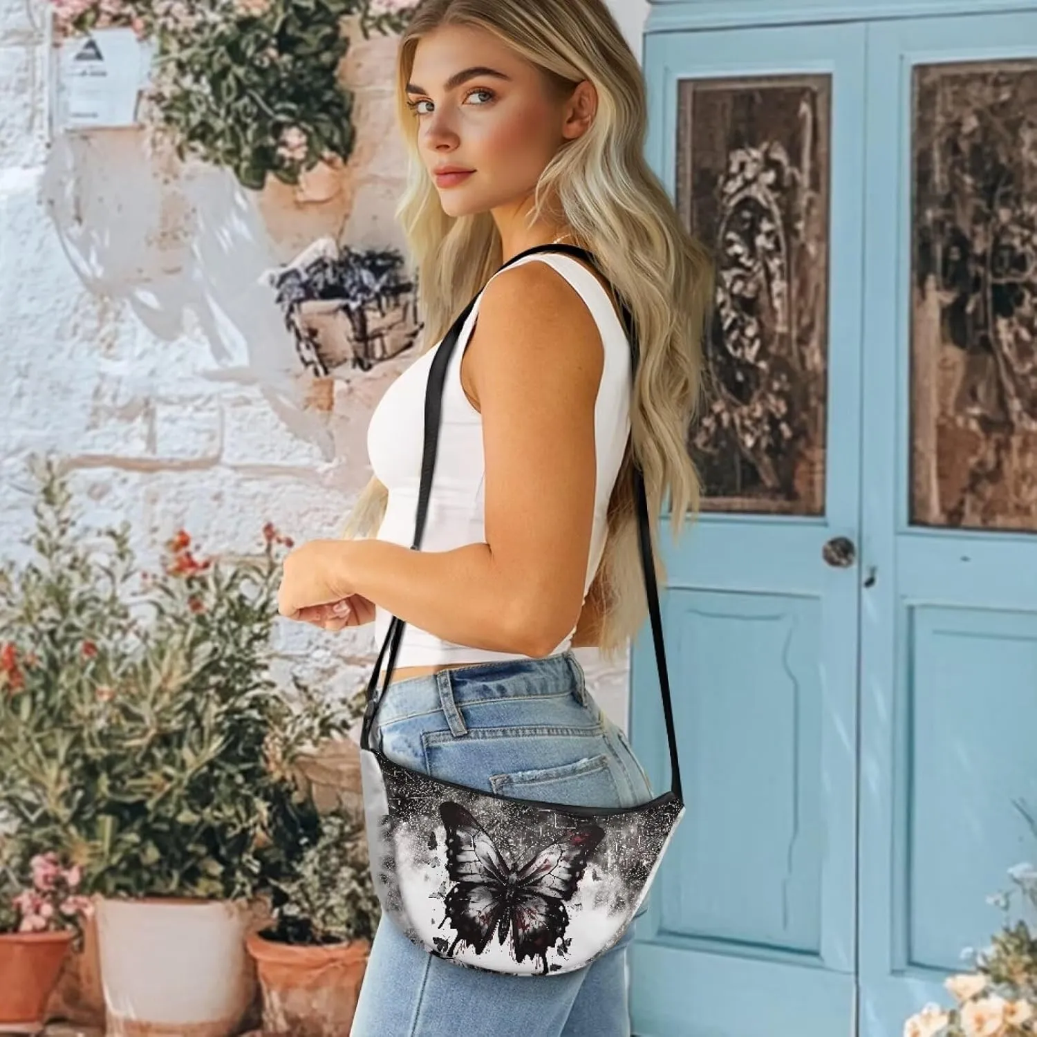 Dolyues Chic Women's Crossbody Hobo Sling Bag - Fashionable Crescent Shoulder Purse & Casual Dumpling Handbag