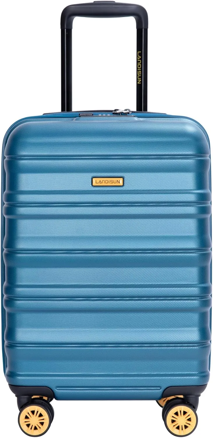 Durable 18.5" Carry On Luggage with 360 Spinner Wheels, Organizers, and TSA Lock - Blue