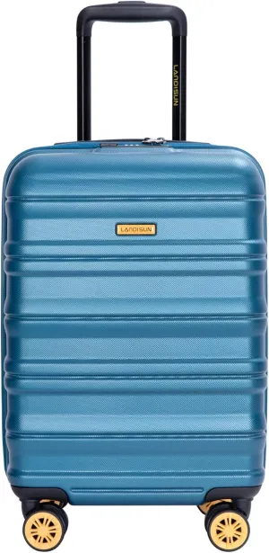Durable 18.5" Carry On Luggage with 360 Spinner Wheels, Organizers, and TSA Lock - Blue
