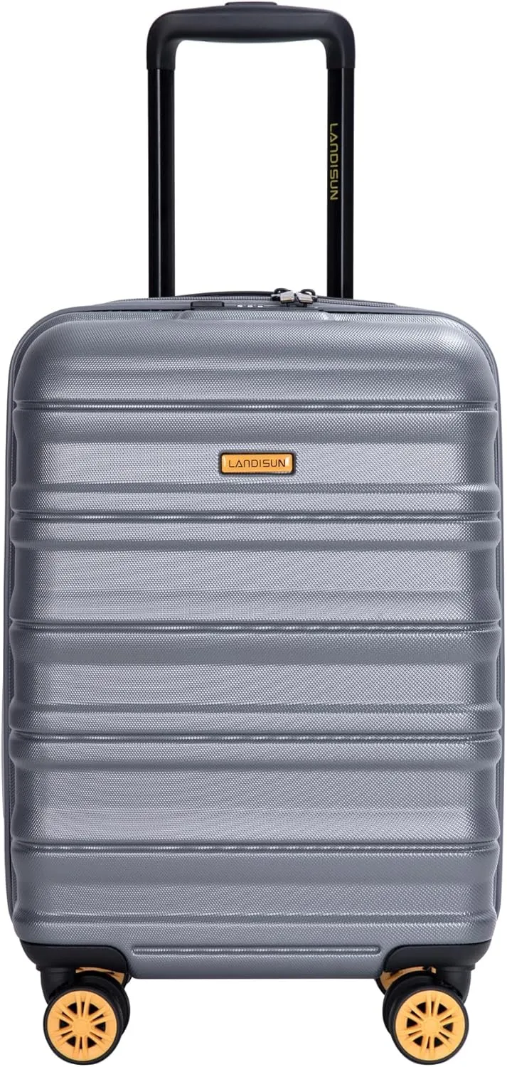 Durable 18.5" Carry-On Luggage with TSA Lock and 360 Spinner Wheels, Dark Grey