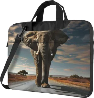Elephant Laptop Shoulder Bag for Women, Animal Elephant Laptop Sleeve Case Durable Computer Bag