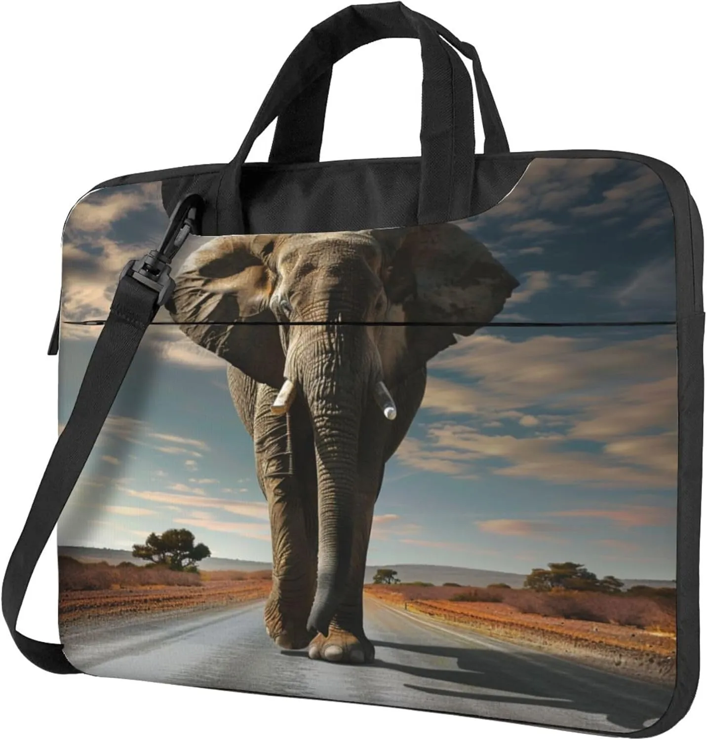 Elephant Laptop Shoulder Bag for Women, Animal Elephant Laptop Sleeve Case Durable Computer Bag