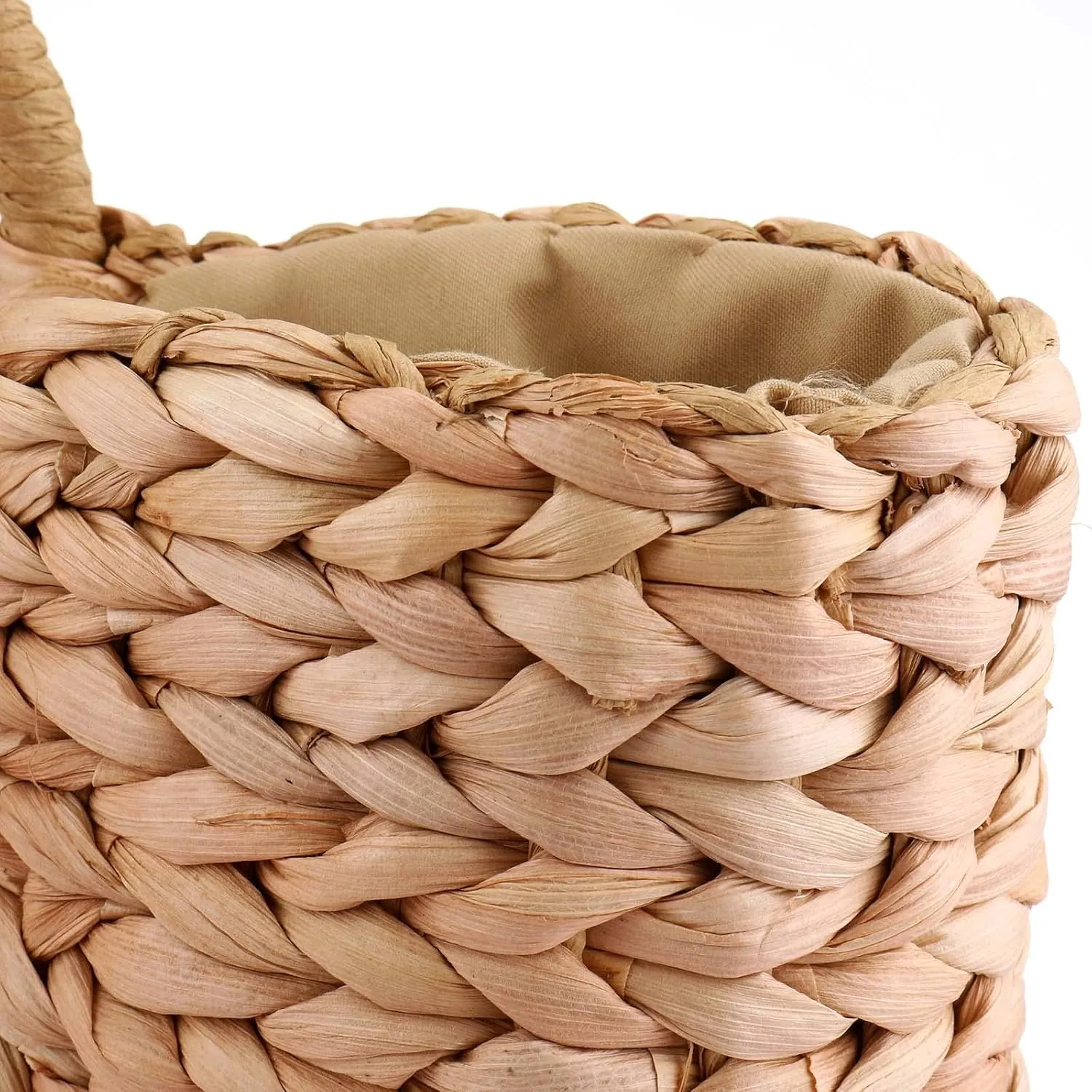 EROUGE Natural Chic Straw Bag Hand Woven Round Handle Handbags Retro Summer Beach Bag