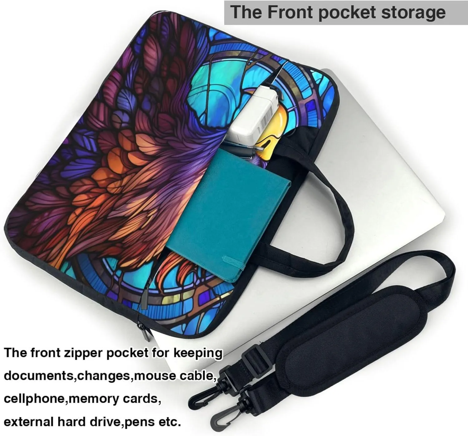 Ethnic Eagles Bird Pattern Laptop Shoulder Bag for Women, Laptop Sleeve Case Durable Computer Bag