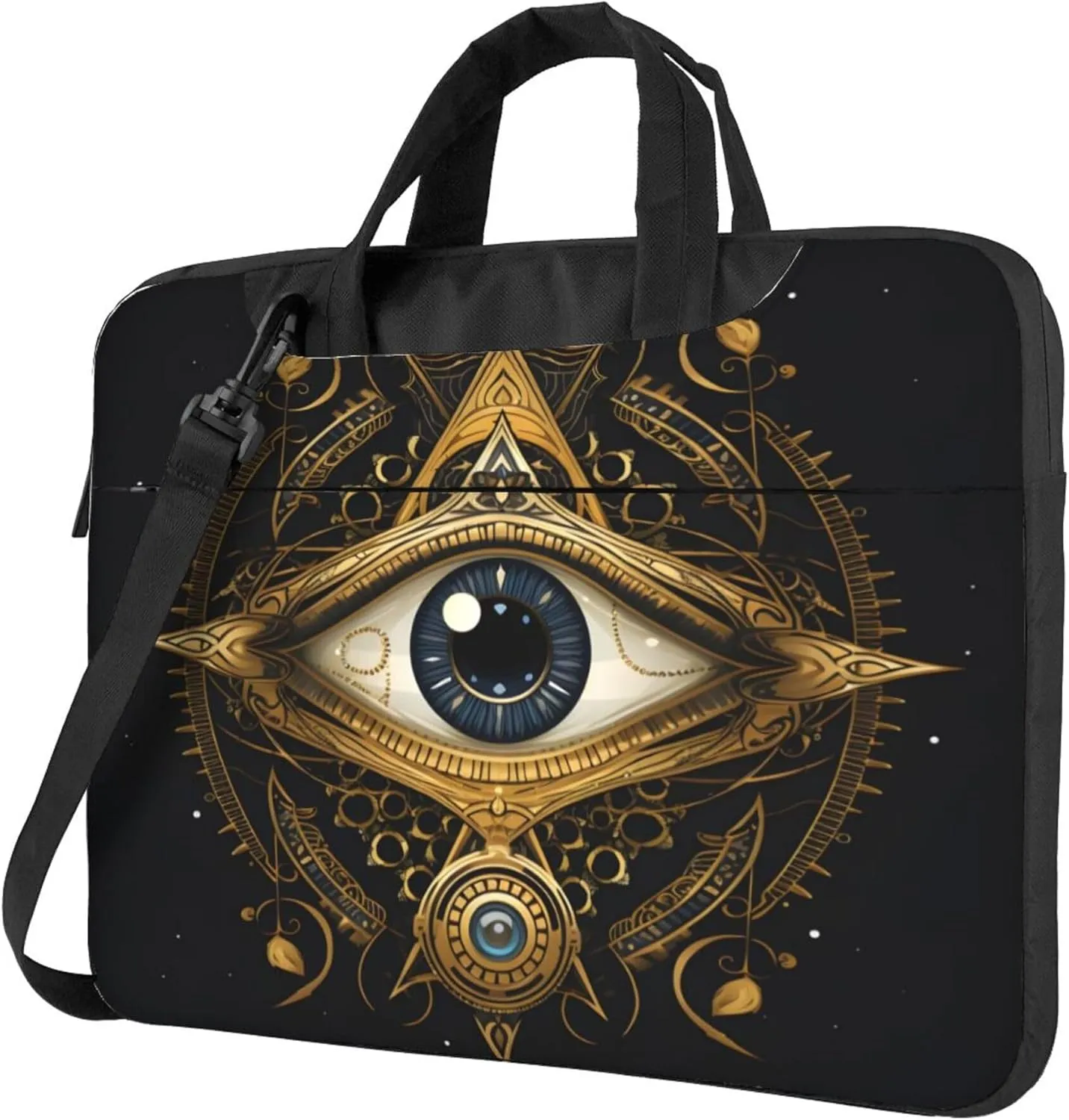 Ethnic Egypt Eyes Pattern Laptop Shoulder Bag for Women, Laptop Sleeve Case Durable Computer Bag