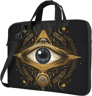 Ethnic Egypt Eyes Pattern Laptop Shoulder Bag for Women, Laptop Sleeve Case Durable Computer Bag