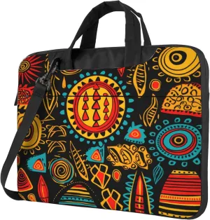Ethnic Pattern Laptop Shoulder Bag for Women, African Print Laptop Sleeve Case Durable Computer Bag