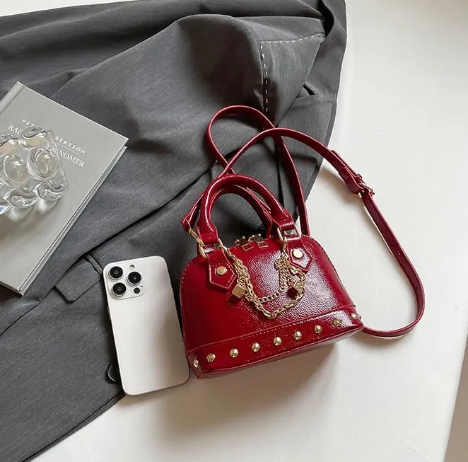 Evening Bag Chic Shoulder Bag, Women's Designer Crossbody PU Leather Y2k Purse for Weddings Parties Trendy Handbag