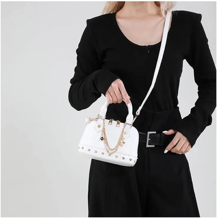 Evening Bag Chic Shoulder Bag, Women's Designer Crossbody PU Leather Y2k Purse for Weddings Parties Trendy Handbag