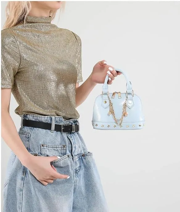 Evening Bag Chic Shoulder Bag, Women's Designer Crossbody PU Leather Y2k Purse for Weddings Parties Trendy Handbag