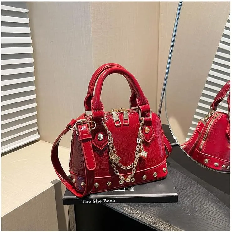 Evening Bag Chic Shoulder Bag, Women's Designer Crossbody PU Leather Y2k Purse for Weddings Parties Trendy Handbag