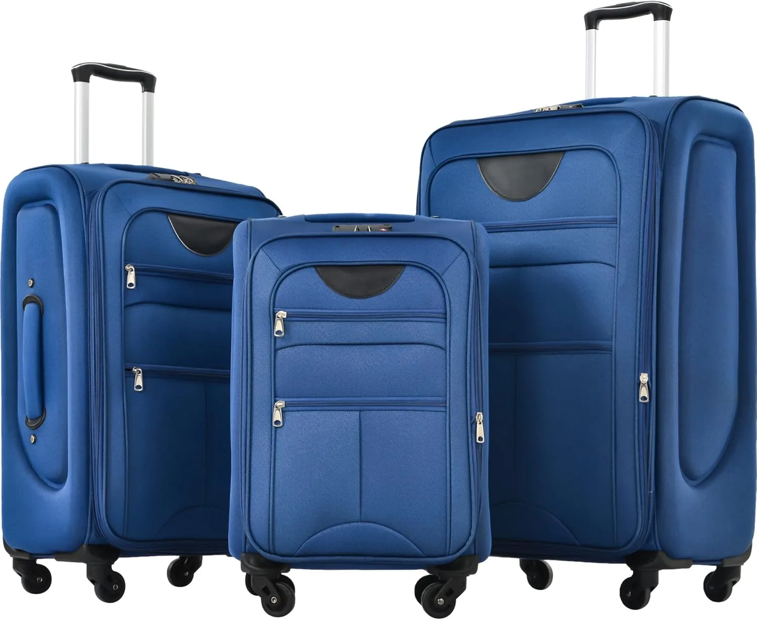 Expandable 3 Piece Spinner Luggage Set for Travel, Lightweight & Durable Design, Organized Adventures, Blue