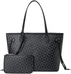 Extra Large Plaid Tote Bag for Women with Wallet - Stylish Leather Handbag for Daily Use