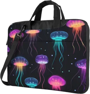Fantasy Jellyfish Laptop Shoulder Bag for Women, Ocean Animal Laptop Sleeve Case Durable Computer Bag
