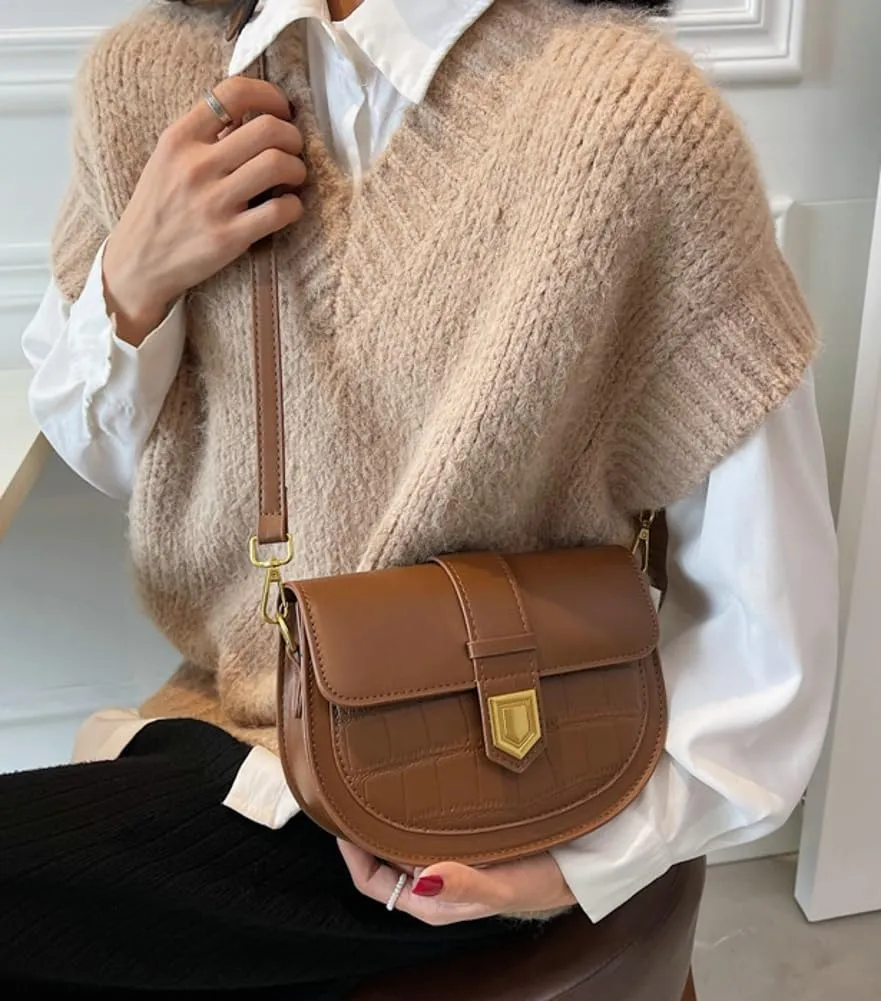 Fashion Crossbody Shoulder Bag for Women Chic Mini Tote Handbag Clutch Purse PU Leather Evening Satchel Bag