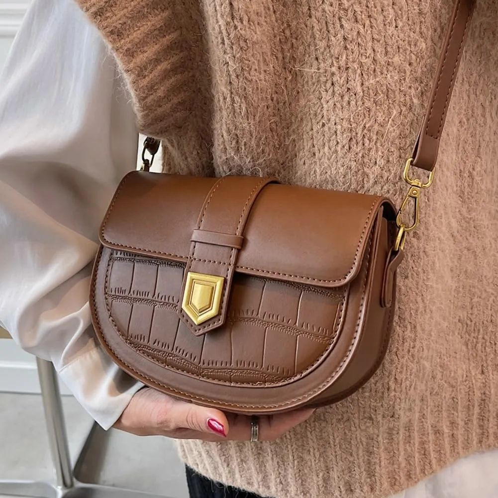 Fashion Crossbody Shoulder Bag for Women Chic Mini Tote Handbag Clutch Purse PU Leather Evening Satchel Bag
