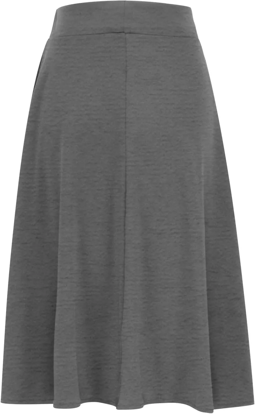Fashion Women's Midi Skirts Spring and Summer High Waist A Line Skirts Ladies Casual Solid Color Flared Skirts S-3X