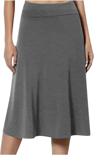 Fashion Women's Midi Skirts Spring and Summer High Waist A Line Skirts Ladies Casual Solid Color Flared Skirts S-3X