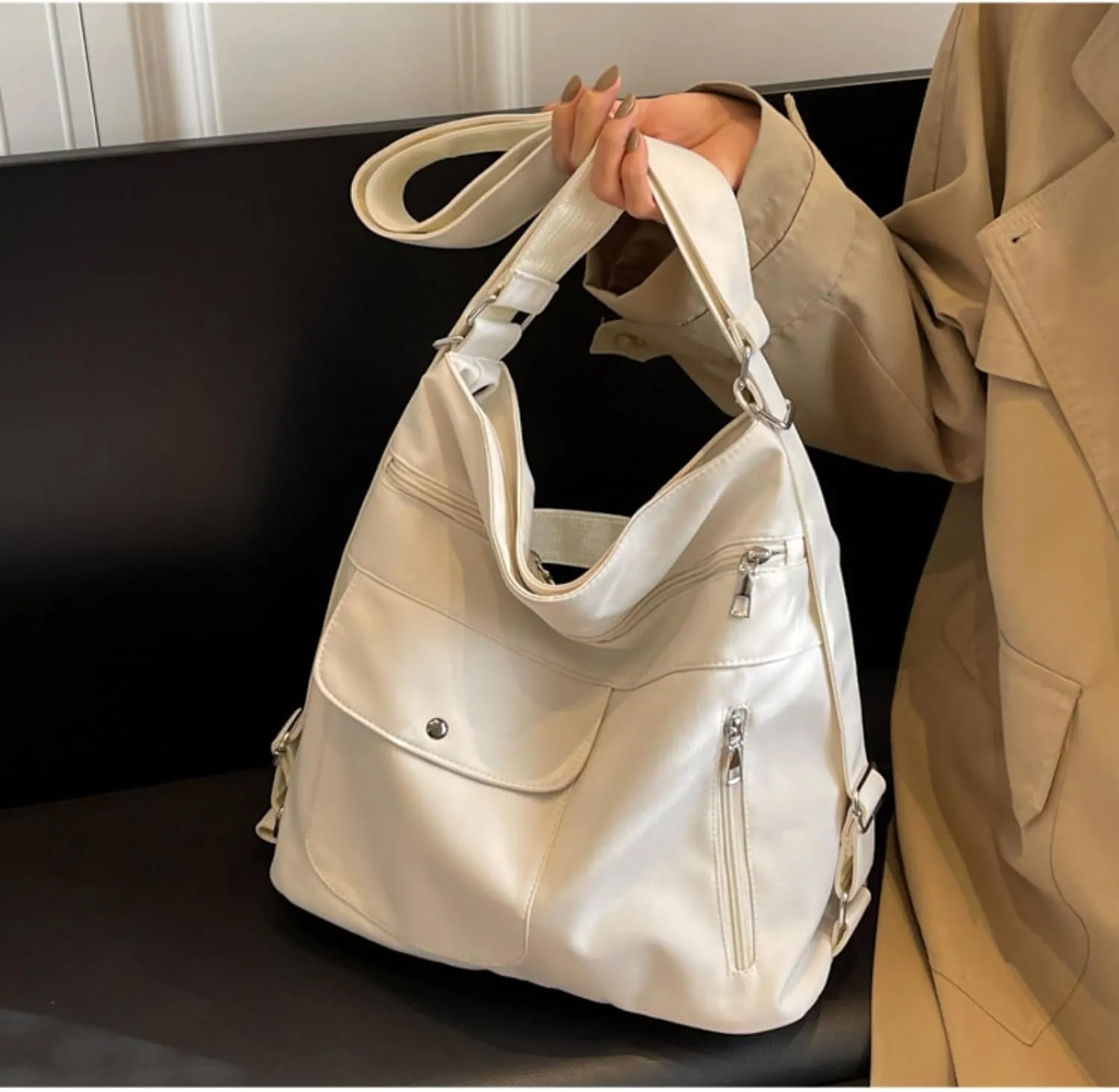 Fashionable Shoulder Bag-Chic Crossbody or Clutch,Large Capacity Casual Shoulder Hobo Handbags with Adjustable Strap