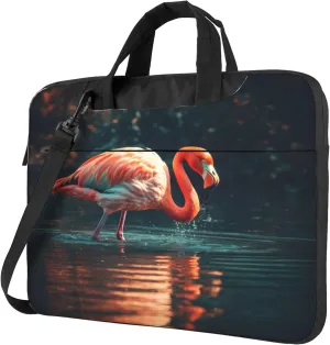 Flamingos Tropical Bird Laptop Shoulder Bag for Women, Laptop Sleeve Case Durable Computer Bag