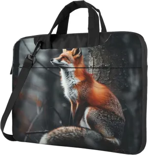 Forest Fox Laptop Shoulder Bag for Women, Animal Pattern Laptop Sleeve Case Durable Computer Bag